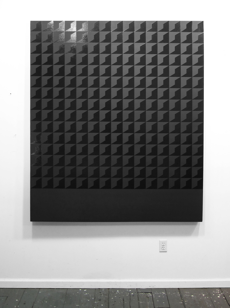 Heavy Load, 2012, Gloss and matte black enamel on canvas, 72 x 60 inches
